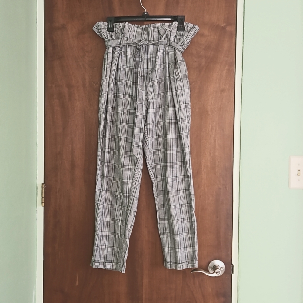 Plaid Paperbag Tousers